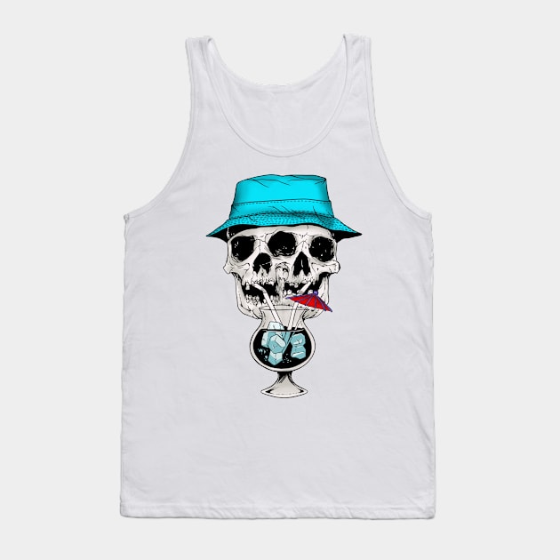 Skull Head Cocktail Tank Top by Hunter